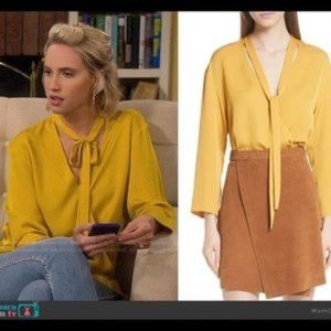 Theory Faux wrap silk blouse